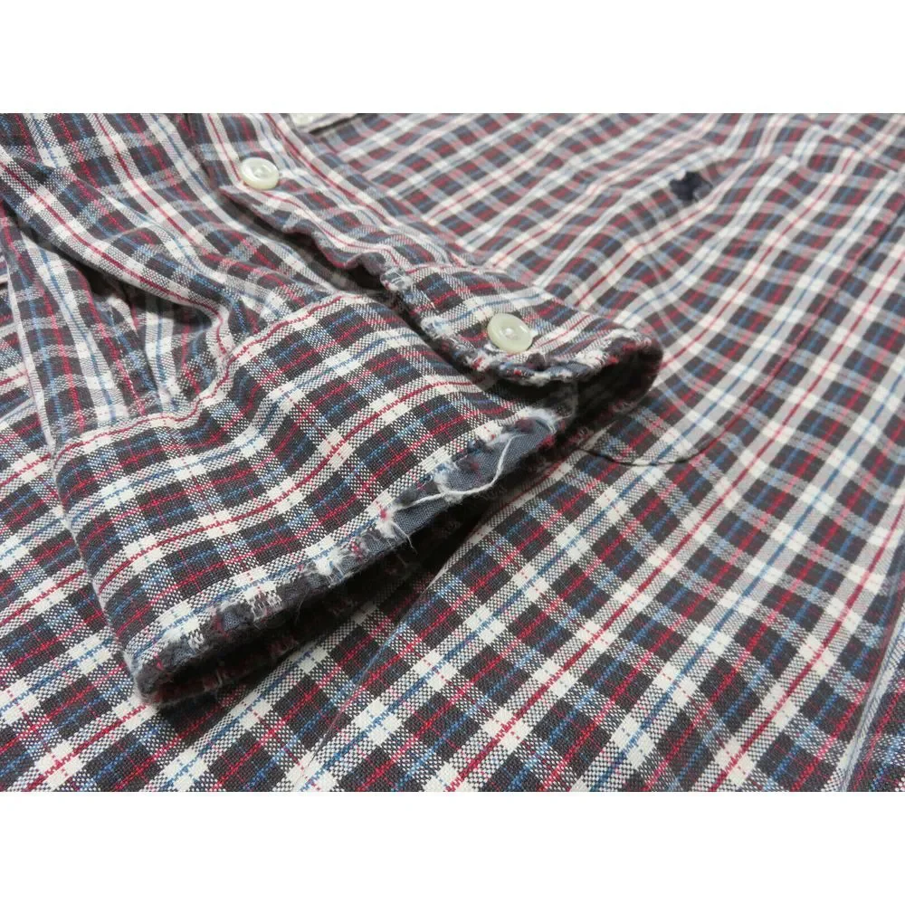 Mens Polo Ralph Lauren Plaid Big Shirt Button Front Shirt Size XL Front Pocket‎